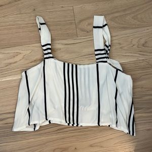 Faithfull Navy and White Crop top with adjustable straps